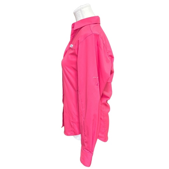 Columbia Woman’s Pink Button Down Long Sleeve Collared Shirt - Picture 3 of 10